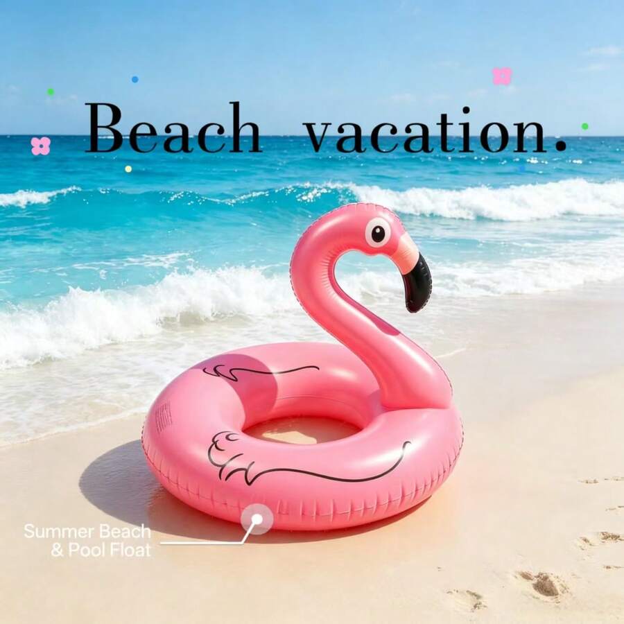 Flamingo-Shaped Inflatable Swimming Ring