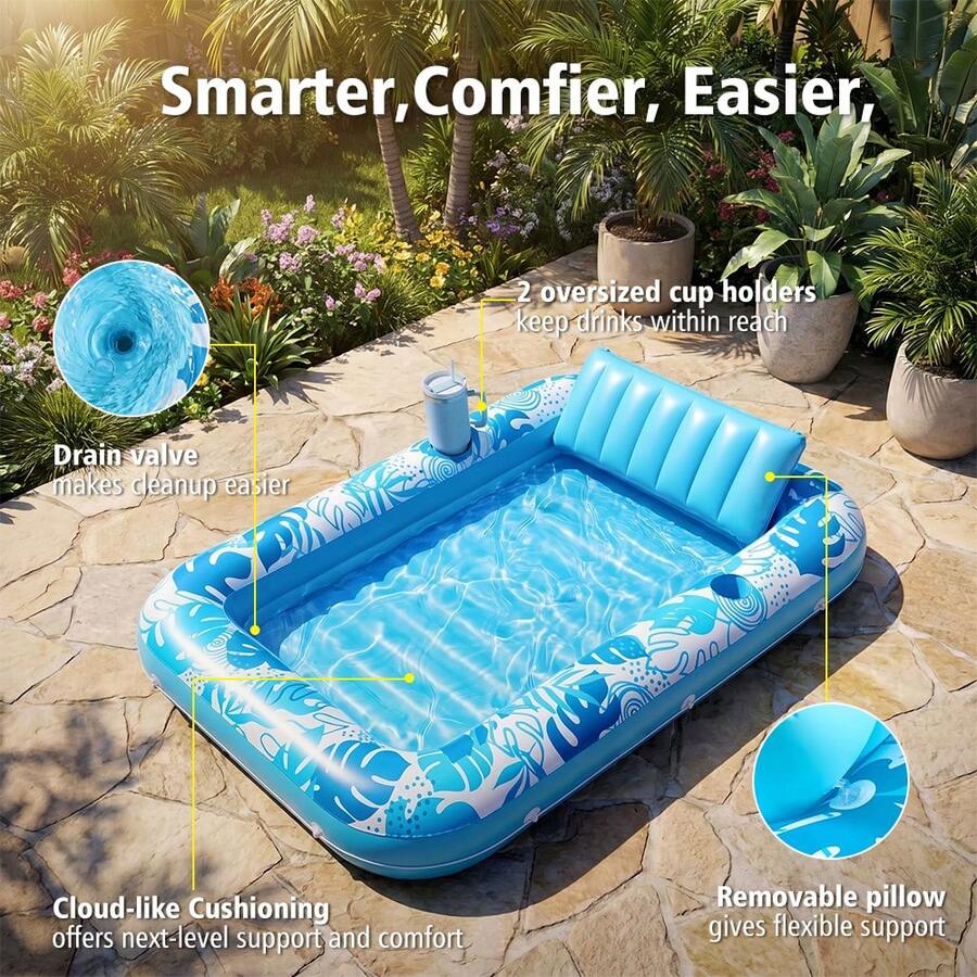 Water Hammock For Adults 4 In 1 Inflatable Pool Float