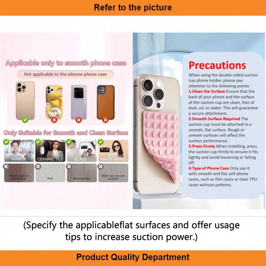 Suction Cup Phone Holder Set Silicone Phone Holders