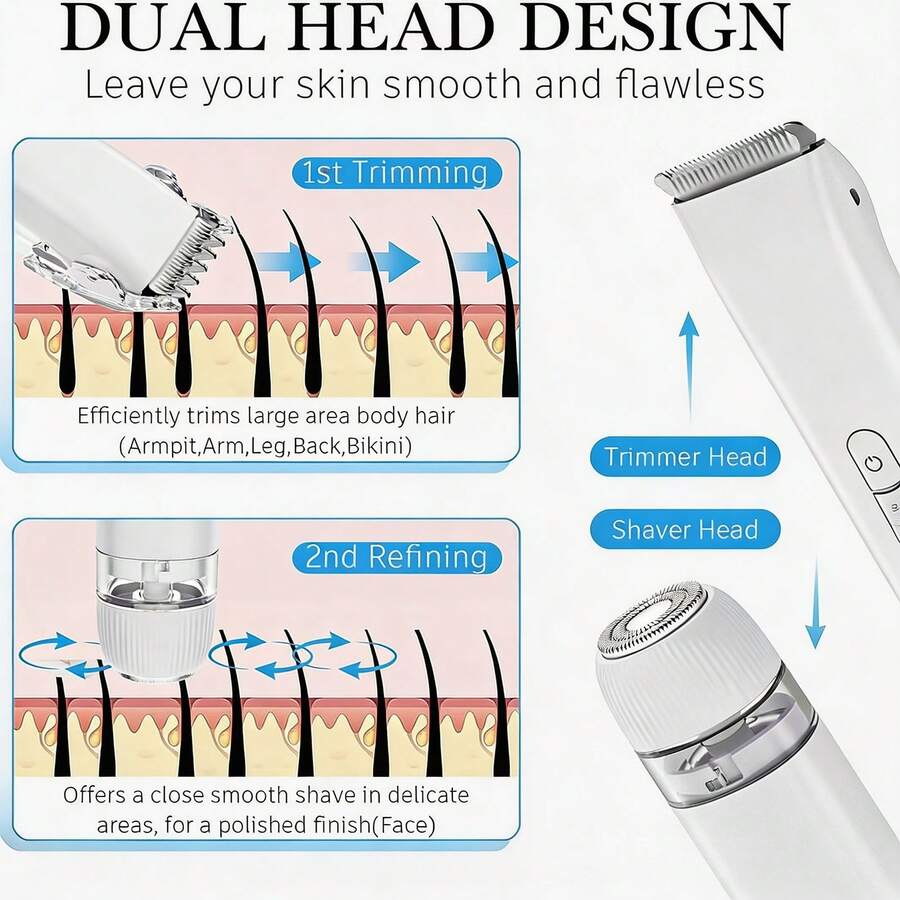 2 In 1 Women Electric Razor & Bikini Trimmer