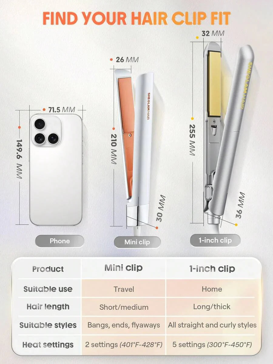 SHEGLAM HAIR Travel Buddy Mini Hair Straightener