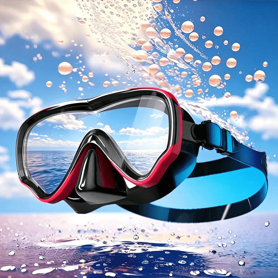 Adult Scuba Diving Mask, Tempered Glass One-Piece Mask
