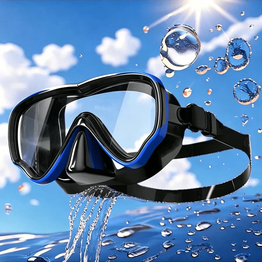 Adult Scuba Diving Mask, Tempered Glass One-Piece Mask