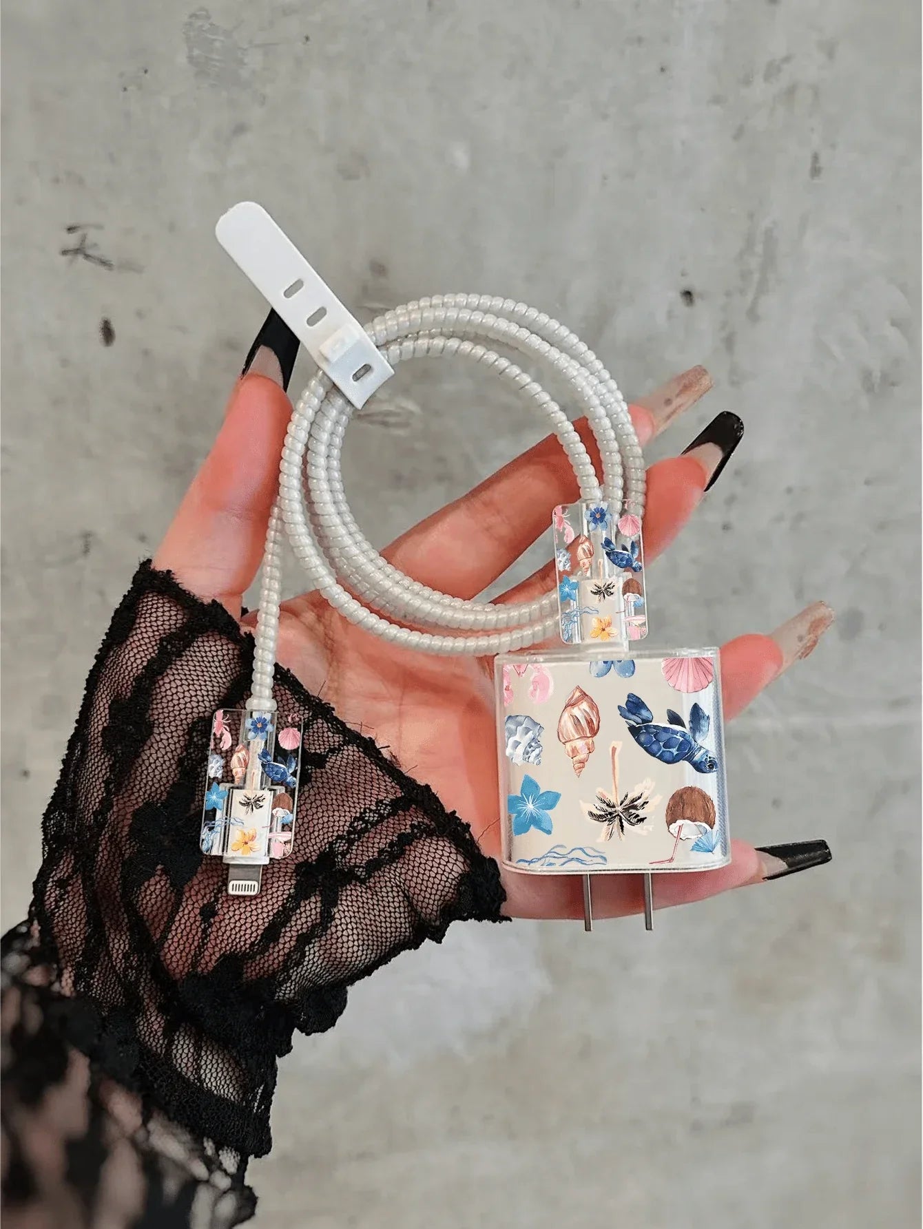 Cute Sea Turtle Design Charger Data Cable Protector Case