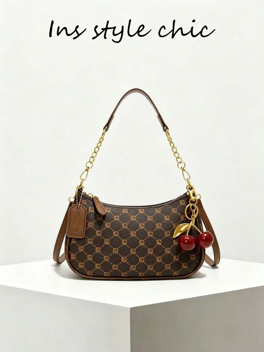 White Ladies' Shoulder Bag Made Of PU Material
