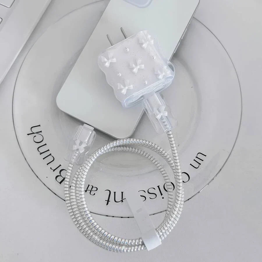 Pearl Design Charger Set, Includes Charging Cable Protector