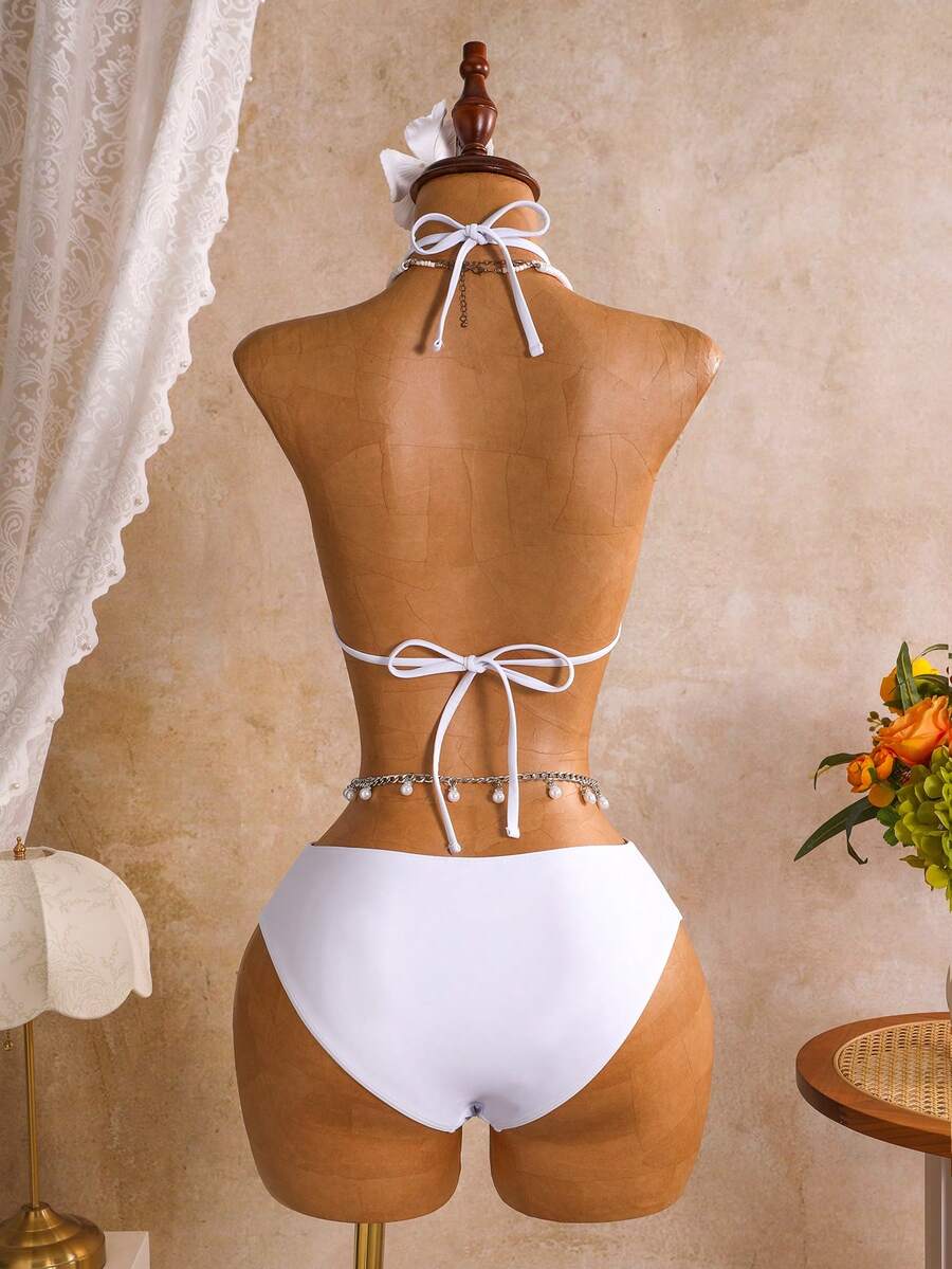 Tie Side Bikini 3-Piece Swimwear For Women