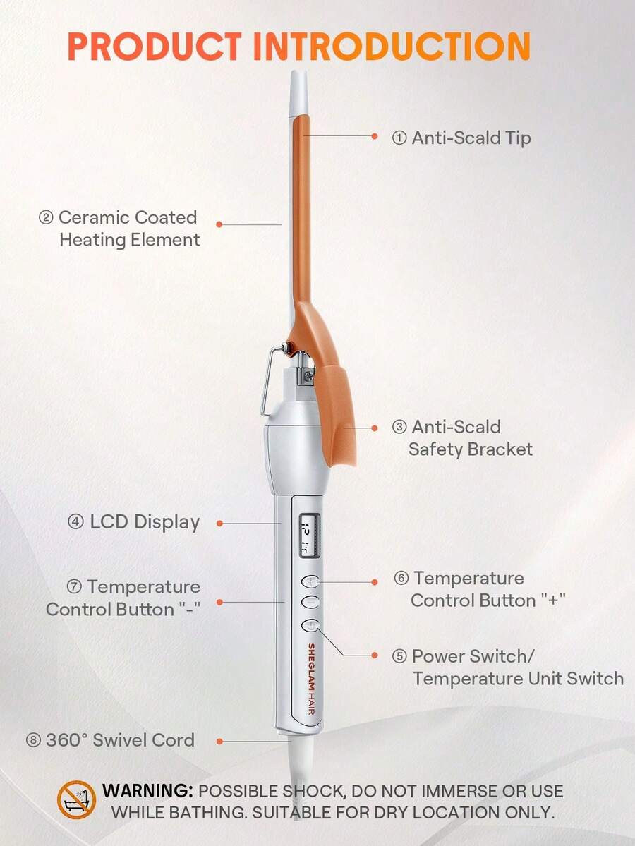 SHEGLAM HAIR Curling Iron,Curling Iron