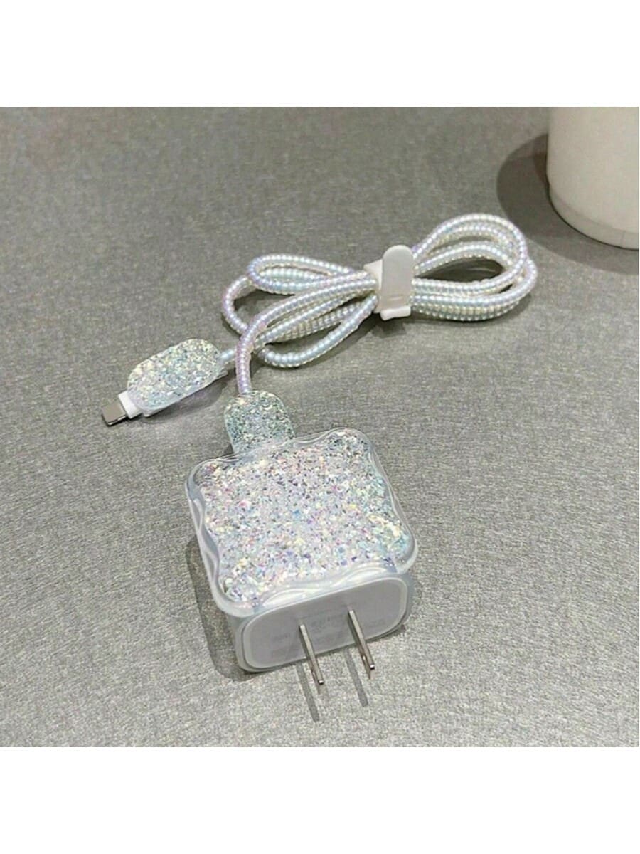 5pcs Glitter TPU Phone Charger Protective Covers