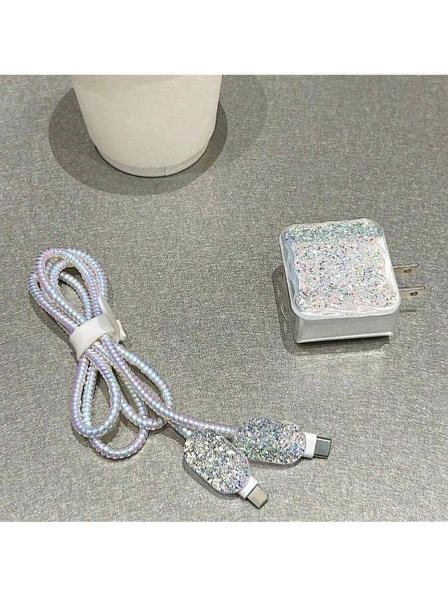 5pcs Glitter TPU Phone Charger Protective Covers