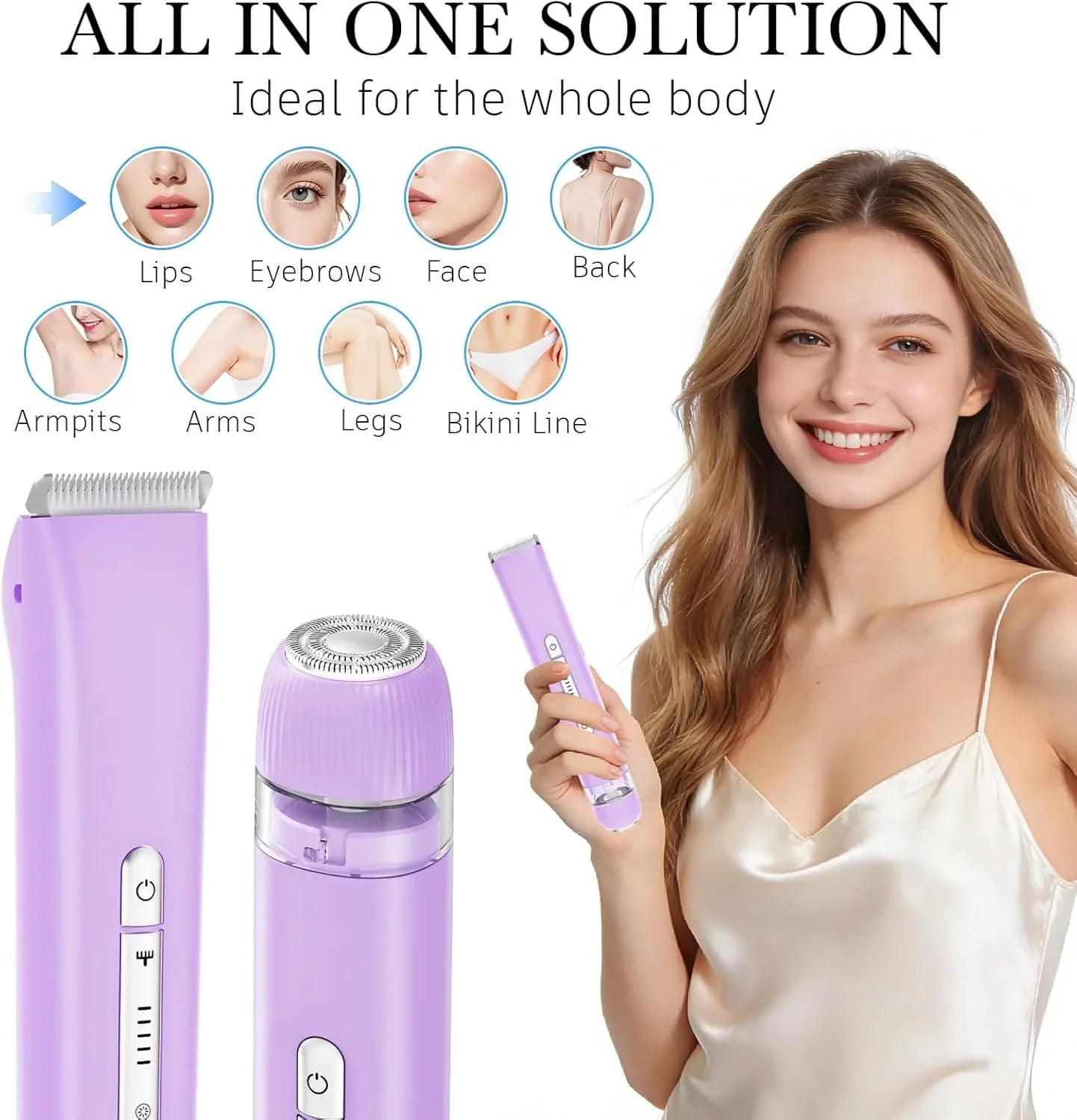2 In 1 Women Electric Razor & Bikini Trimmer