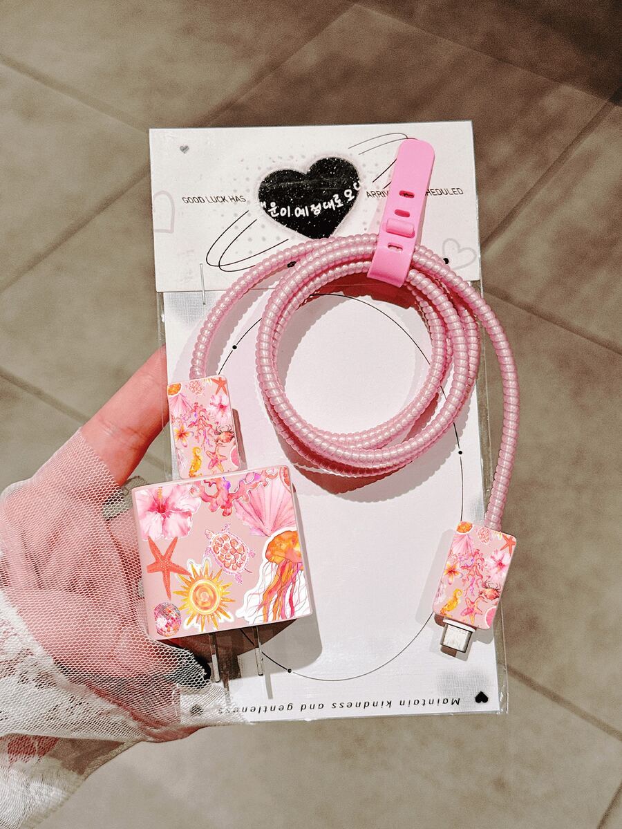 Cute Sea Turtle Design Charger Data Cable Protector Case
