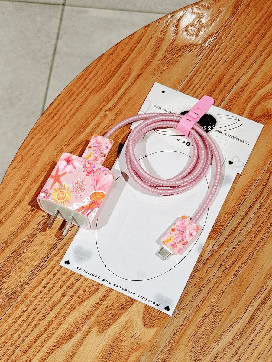 Cute Sea Turtle Design Charger Data Cable Protector Case
