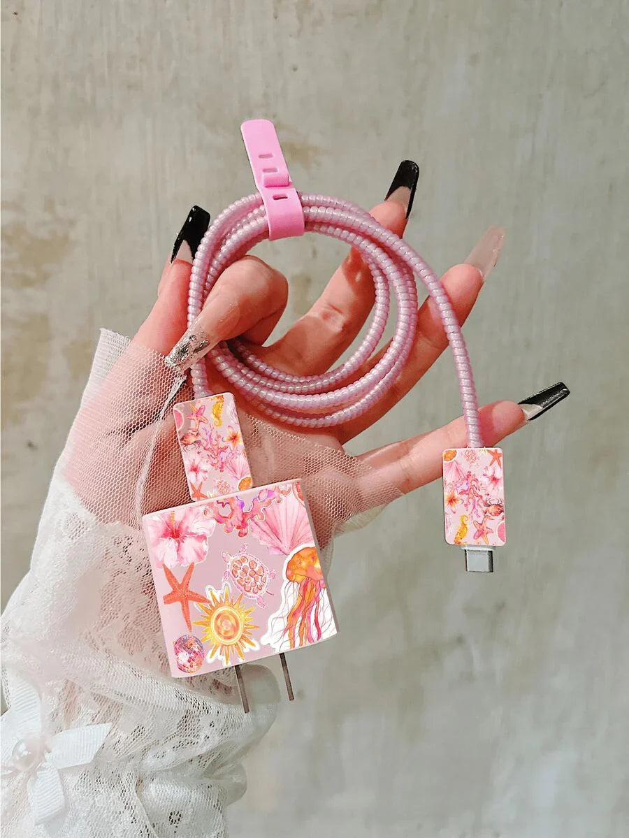 Cute Sea Turtle Design Charger Data Cable Protector Case