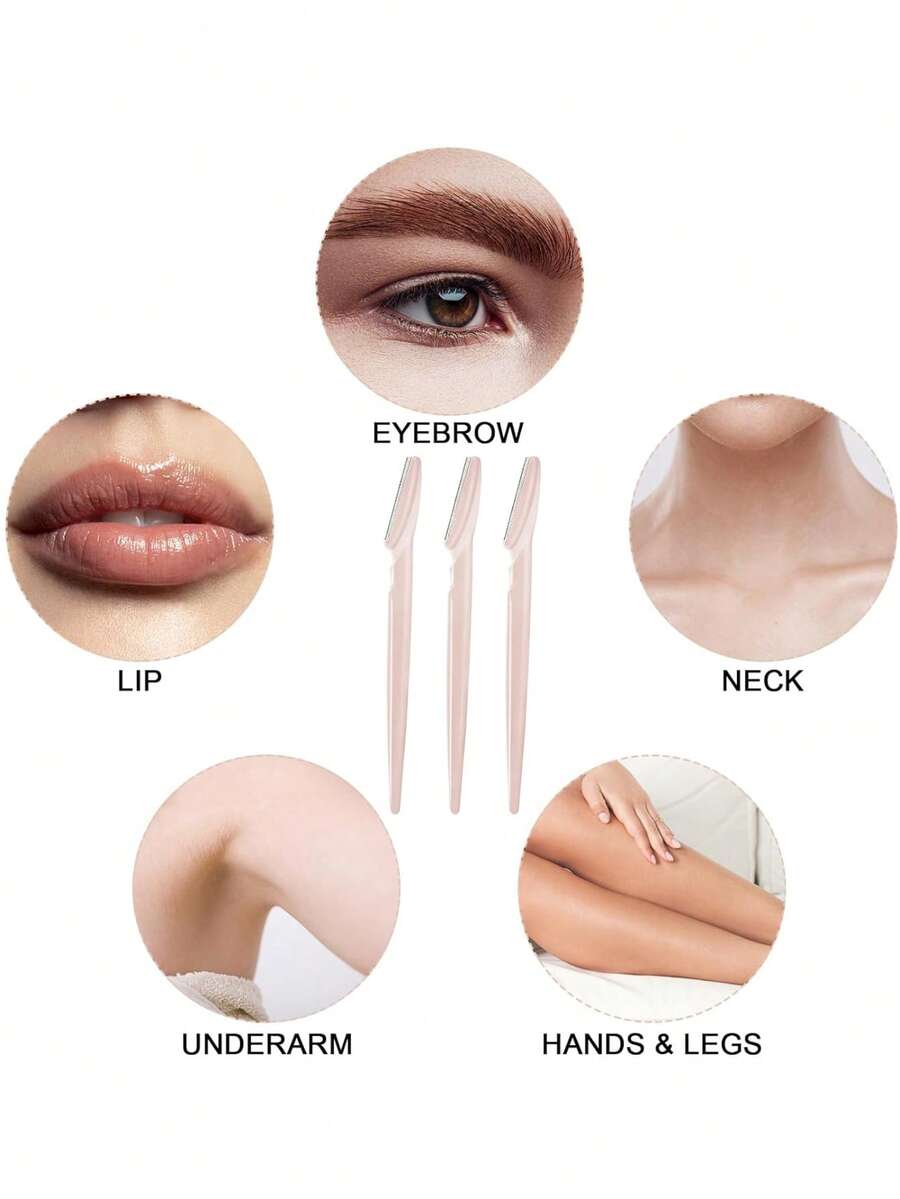 Bottled Eyebrow Razor Set, Includes Storage Box