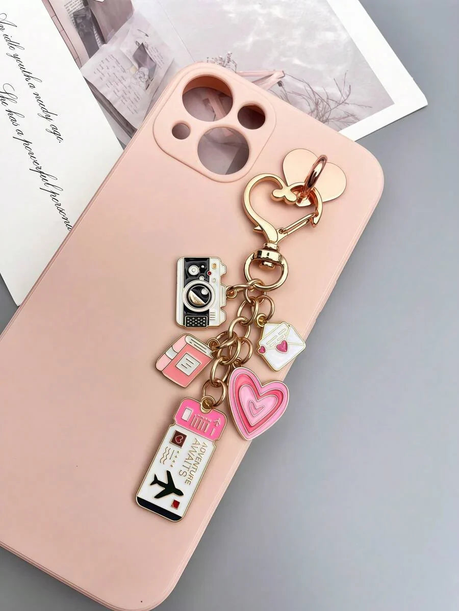 1pc Elegant Pink Bow Travel Keychain Pendant