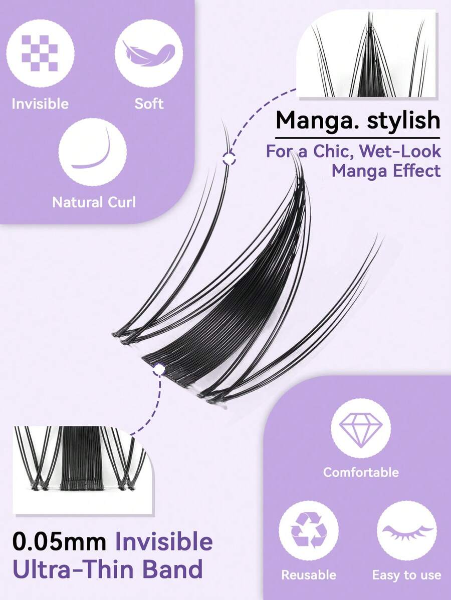 154pcs C-Curl Flirty Fairy Lash Cluster Set