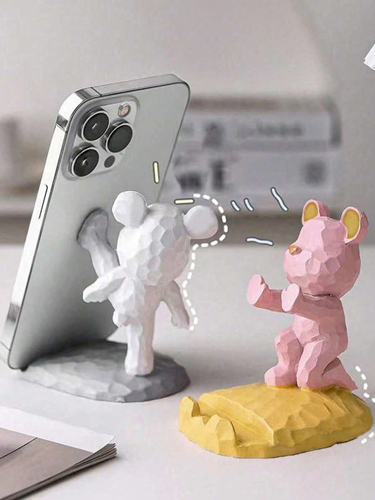 1pc Cute Bear Shape Phone Stand Decoration