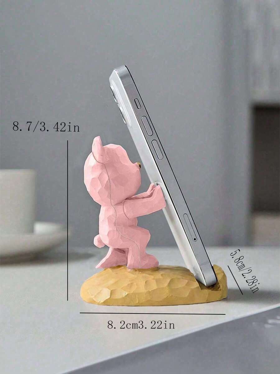 1pc Cute Bear Shape Phone Stand Decoration