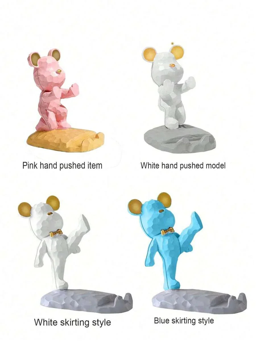 1pc Cute Bear Shape Phone Stand Decoration