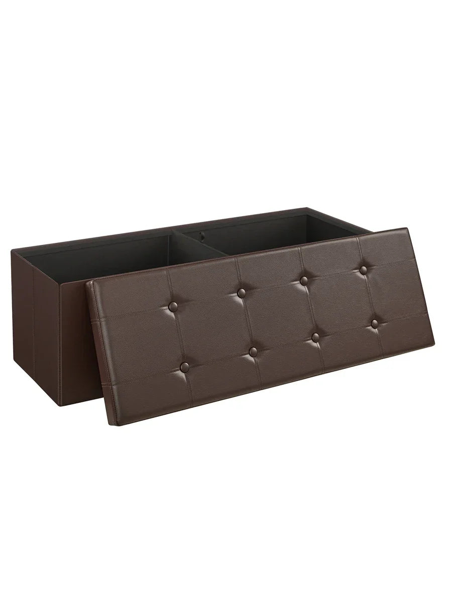 SONGMICS 43 Inches Folding Storage Ottoman Bench Storage