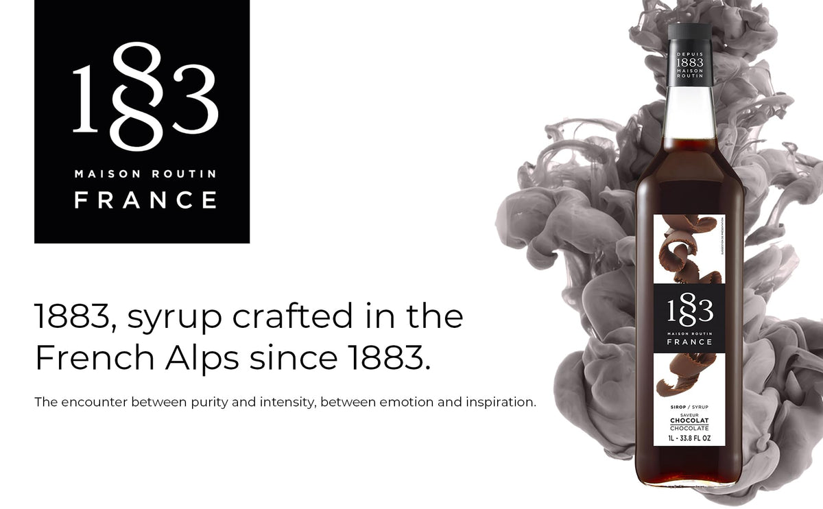 1883 Chocolate Syrup for Drinks — Made in France, 1 L Glass Bottle | 1883 MAISON ROUTIN