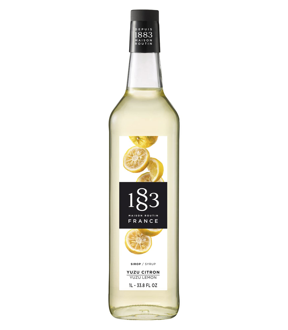 1883 MAISON ROUTIN Yuzu Lemon Syrup – Made in France, 1L Glass Bottle