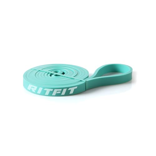 RitFit Pull Up Assist Band in Natural Latex for Stretching and Mobility | Resistance Band,Eco-Friendly Latex, Pull-Ups Powerlifting, Physical Therapy Rehab, Full-Body Training, Mobility Training - color: Aqua