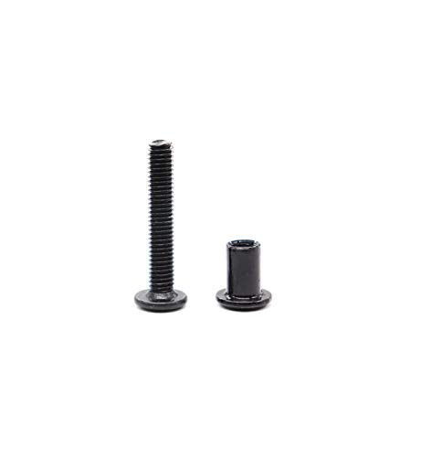 10-Pack Black Hex Socket Cap M6x30mm Screws for Furniture Baby Bed Chairs with M6x12mm Black Rivet Countersunk Cap Connector Nuts - size: M6 x 30mm (10 pcs)