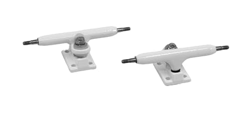 32mm Prodigy Gen2 Pro Fingerboard Trucks - Pro Style Base and Hanger with Custom Pivot Tuning and Pro Duro Bubble Bushings - White Colorway - color: White, size: 32mm