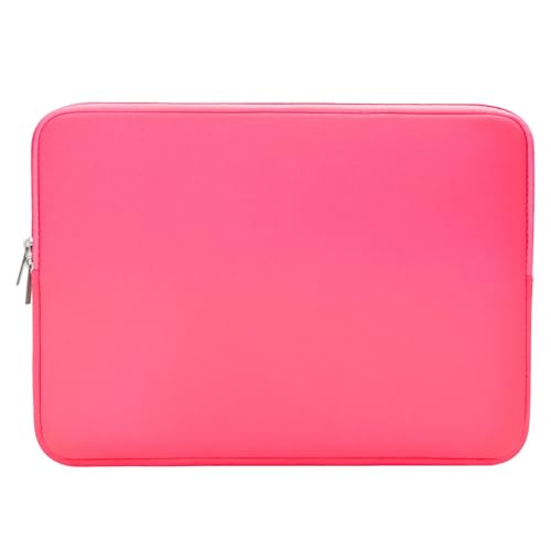 RAINYEAR 15.6 Inch Laptop Sleeve Case Padded Carrying Bag, Bright Pink | Slim Protective Soft Zipper Computer Cover Compatible with 15.6 inch Notebook Computer Ultrabook Chromebook - color: Bright Pink, size: 15.6"