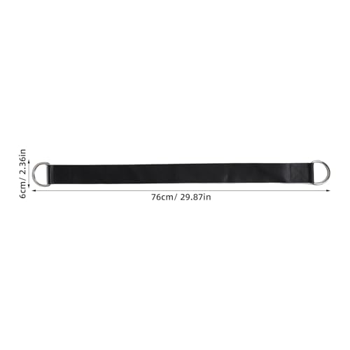 ibasenice 2pcs Dumbbell Loading Strap for Barbell: Fitness Loading Strap for Dip Belt - 30" Weight Plate Band fits Gym Fitness Powerlifting Squat, Black