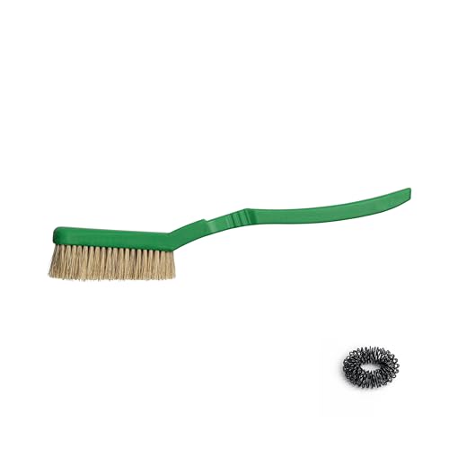Rock Climbing & Bouldering Brush, Ergonomic, High Density Wild Boar's Thick Hair Bristles, 100% Recyclable, Strong Outdoor & Indoor Free Spiky Ring, Green - color: Green