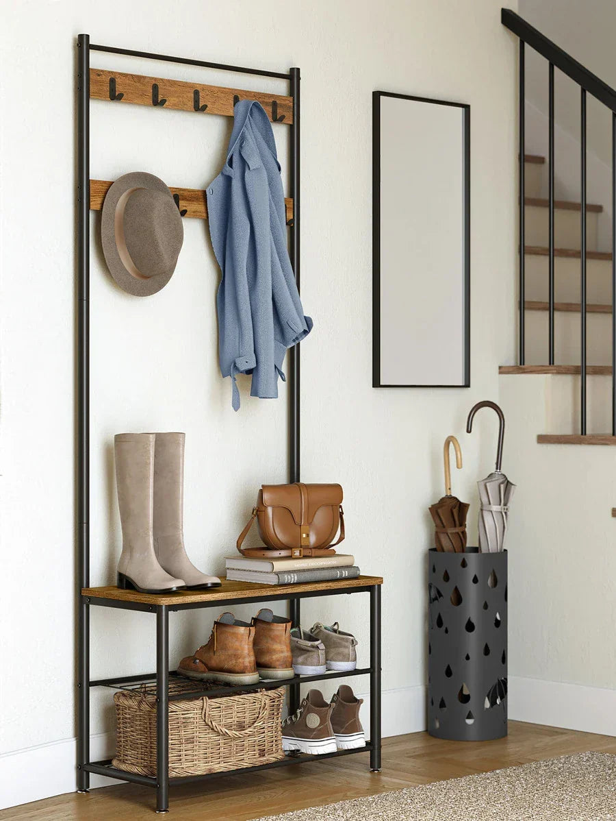 VASAGLE Coat Rack, Hall Tree With Shoe Storage Bench
