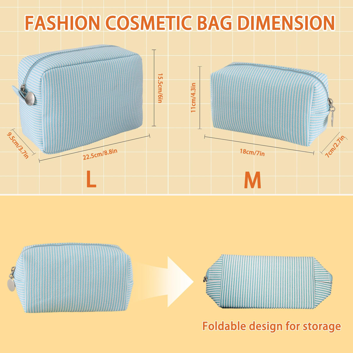 2pcs Makeup Bag Travel Toiletry Bag for Women Lightweight Make Up Bag