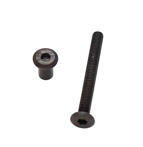 10-Pack M6x65mm Black Socket Cap Screws Barrel Nuts Kit for Crib Furniture Bed with M6 x 12mm Barrel Nuts - size: M6 x 65mm (10 pcs)