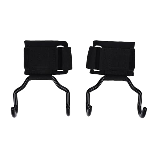 LiebeWH Weightlifting Wrist Strap Hooks with Non Slip Rubber Grip, Adjustable 330lbs Heavy Duty Wrist Support for Gym, Powerlifting and Strength Training