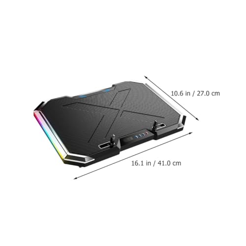 GANAZONO Gaming Laptop Cooling Pad with RGB LED Fan, Touch Control, Alloy Material, 7-Angle Adjustable Stand, Large Quiet Fan for Enhanced Cooling Effect