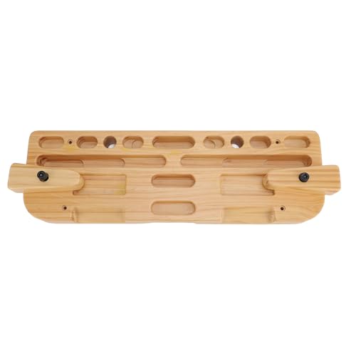 Yosoo Health Gear Training Hang Board Solid Wood Various Grip Hole Enhanced Strength Exercise Compact Climbing Finger Wooden with Adjustable Depths, Strengthener, Forearm Exerciser