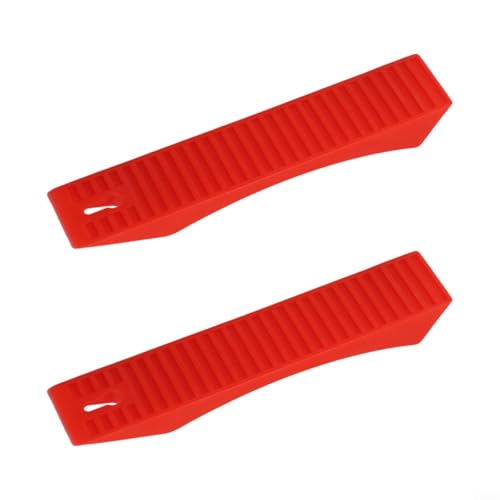 Silicone Deadlift Wedge Blocks 2 Pcs for Weight Lifting and Powerlifting, Non-Slip Barbell Plate Loading Pads, Lightweight Material for Easy Plate Changes(Red) - size: Red
