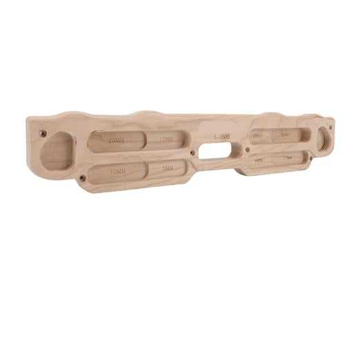 Alomejor Rock Climbing Training Hangboard Solid Wood Fingerboard with Mounting Kit for Home Gym Doorway Pull Up Strength Training 21.65x3.94x1.97in