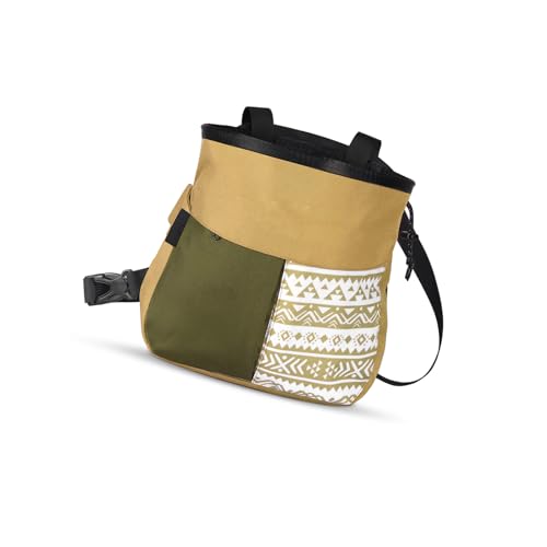 Mountaineering Chalk Bag with Large Capacity, Independent Front Compartment, Multifunctional Sports Bag for Climbers, Trapezoidal Bottom, Orange - size: Small Khaki