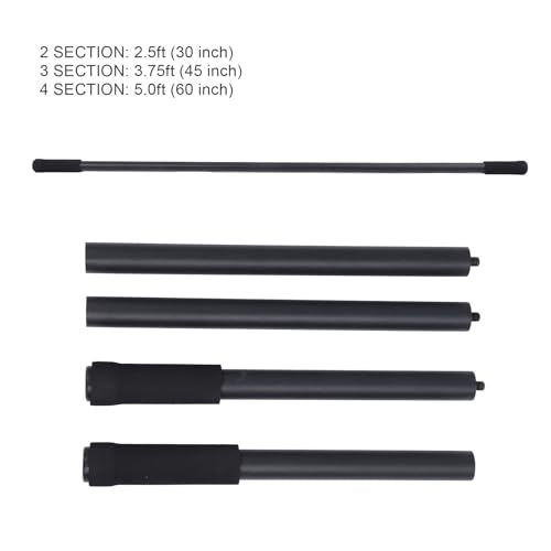 Steel Yoga Stick 60 Inch, Adjustable Stretching Stick with 4 Steel Rods, Foam Handles Fitness Tool, Ideal for Mobility, Flexibility & Balance