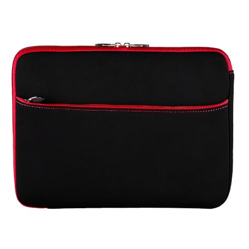 13 Inch Laptop Carrying Sleeve Neoprene Water Resistant Bag with Accessories Pocket-Compatible with AirBook 13 (Red) - color: Black/Red