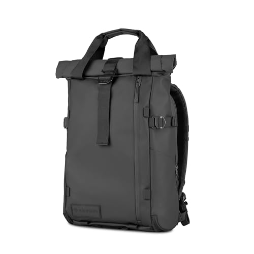 WANDRD PRVKE Rolltop 41L V4 Camera Backpack – Expandable Weatherproof Travel Bag with Laptop Sleeve and Clamshell Opening - color: Black, size: 41L (Bag Only), style: Rolltop