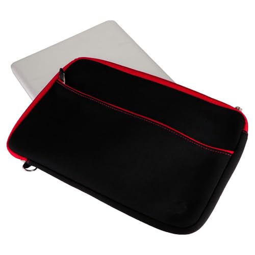 13 Inch Laptop Carrying Sleeve Neoprene Water Resistant Bag with Accessories Pocket-Compatible with AirBook 13 (Red) - color: Black/Red