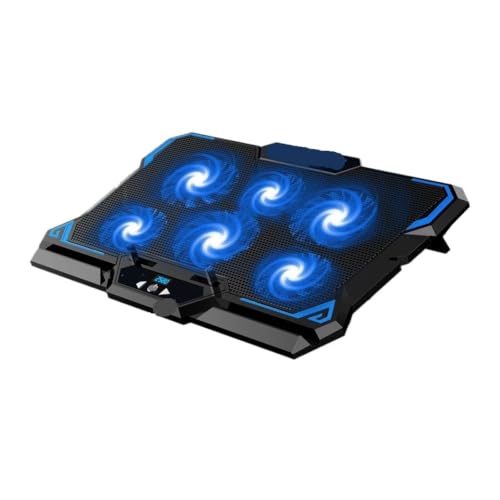 17inch Gaming Laptop Cooler Six Fan Led Screen Two USB Port 2600RPM Laptop Cooling Pad Notebook Stand for Laptop(A) - color: A