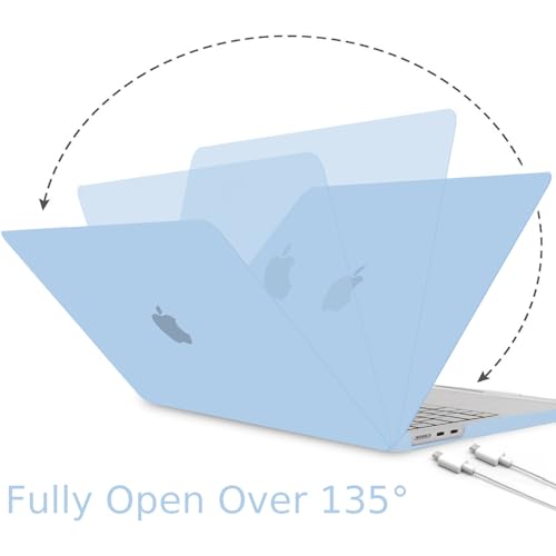 B BELK for MacBook Air 15 inch Case 2026 2025 2024 2023 M5 M4 M3 M2 | Model A3448 A3241 A3114 A2941, Matte Plastic Laptop Hard Shell Case with Keyboard Cover & Screen Protector, Airy Blue - color: Airy Blue