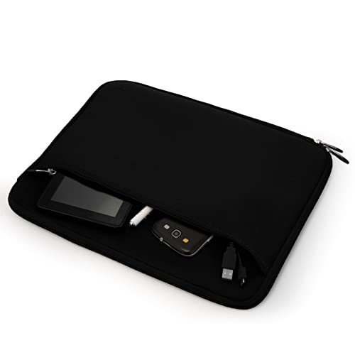 13 Inch Laptop Carrying Sleeve Neoprene Water Resistant Bag with Accessories Pocket-Compatible with AirBook 13 (Black) - color: Black