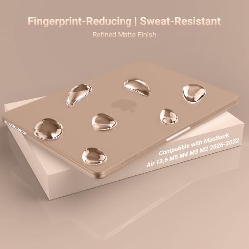 MOSISO Compatible with MacBook Air 13 inch Case M5 2026 M4 M3 M2 2025-2022 | A3449 A3240 A3113 A2681, Hard Shell&Keyboard Cover&Screen Film&Pouch for MacBook Air 13.6 inch Case, Bronze Brown - color: Bronze Brown